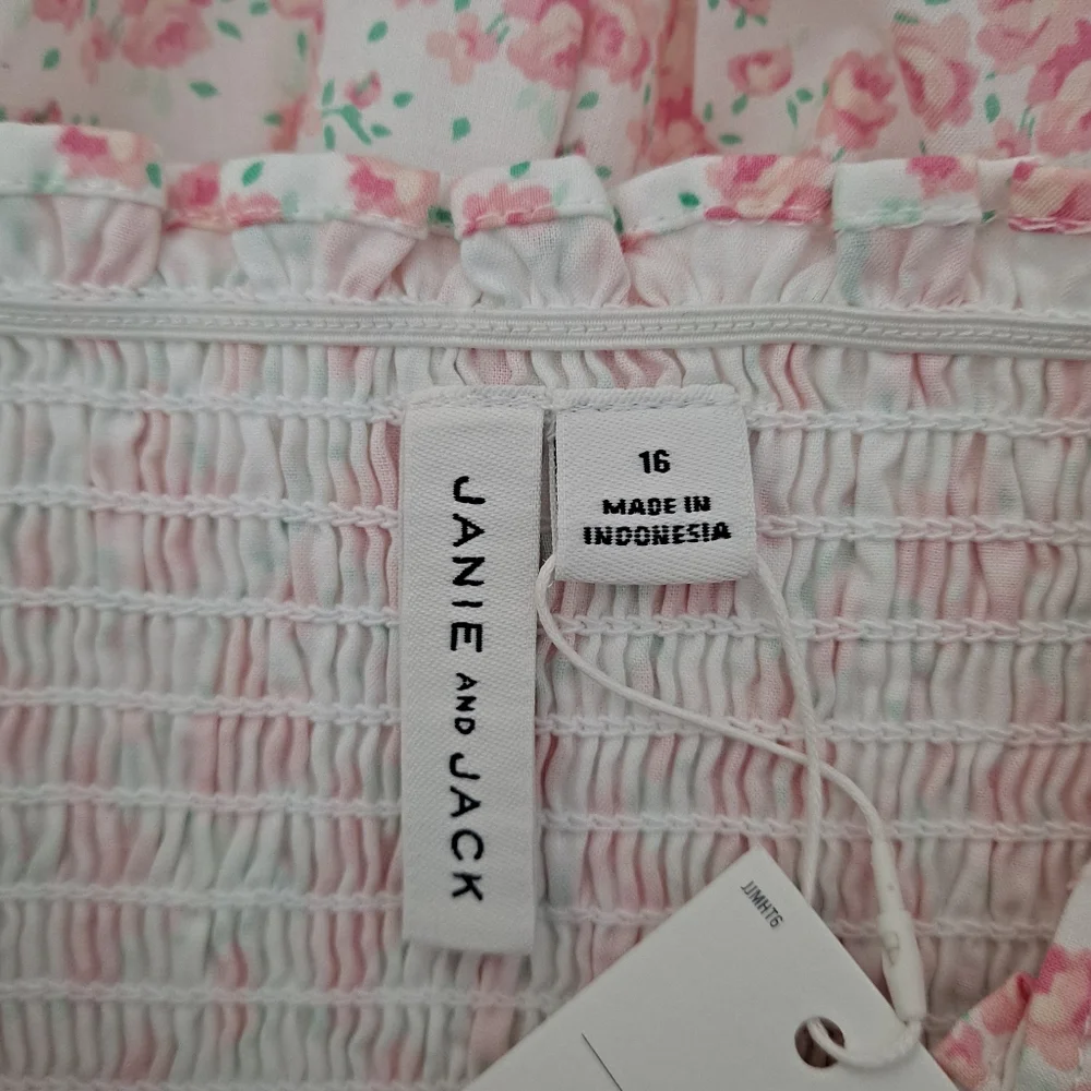 Janie and Jack The Emily floral smocked Sundress Dress Petal pink - Picture 7 of 9